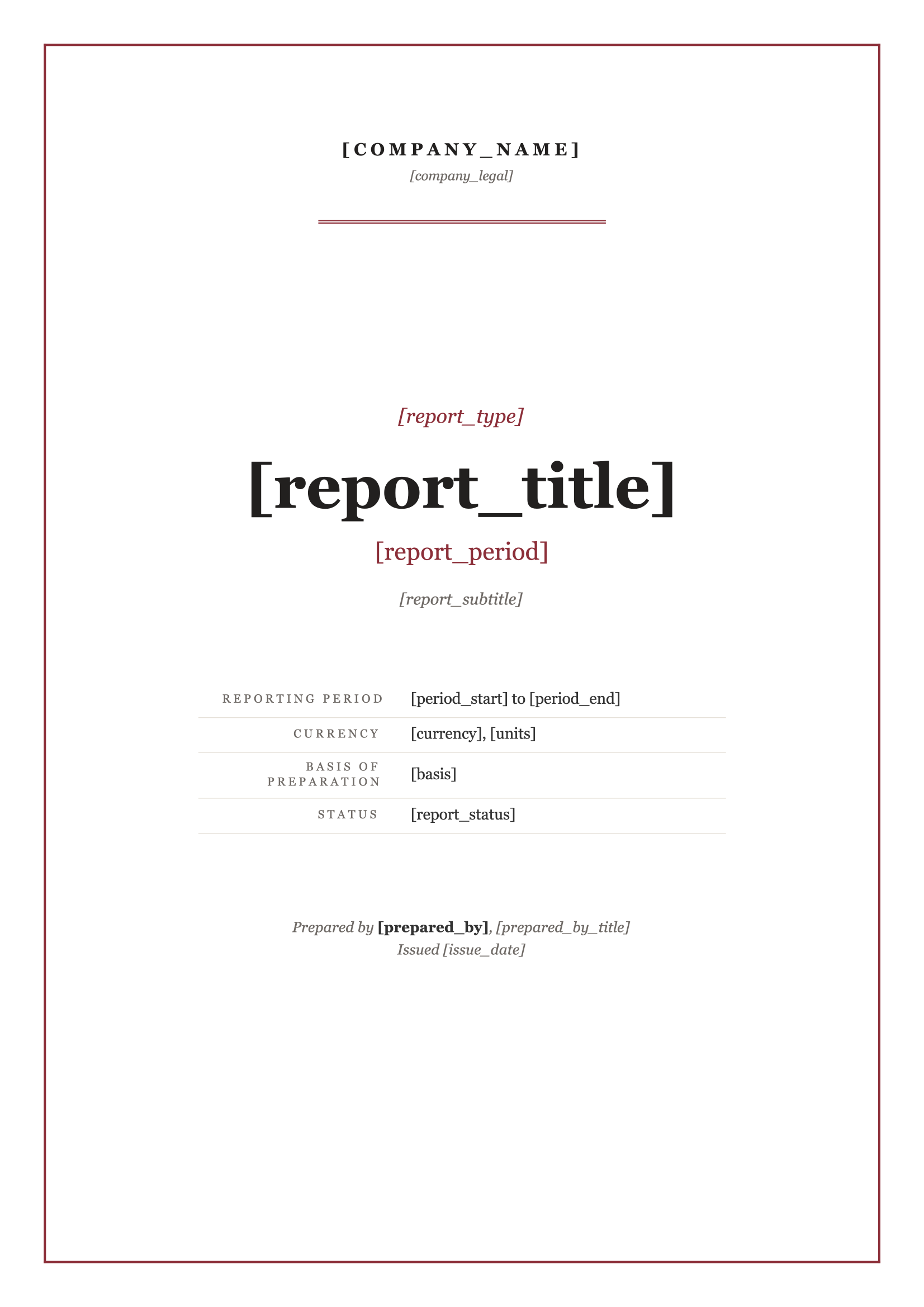 Financial Report Template